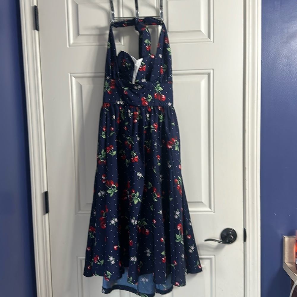 NWT Unique Vintage Halter Cherry Dress